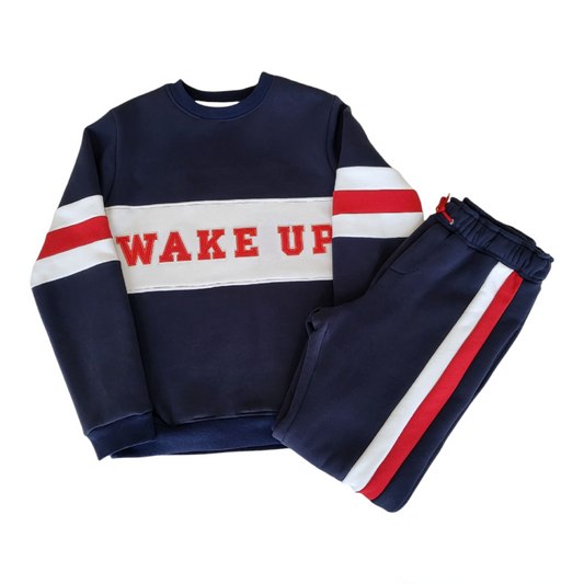 Blue, white & red boys hand-made tracksuit