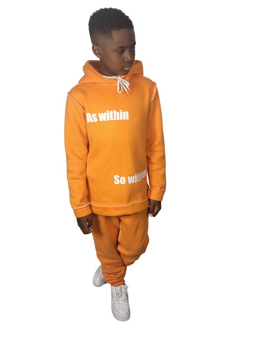 Orange hoody tracksuit